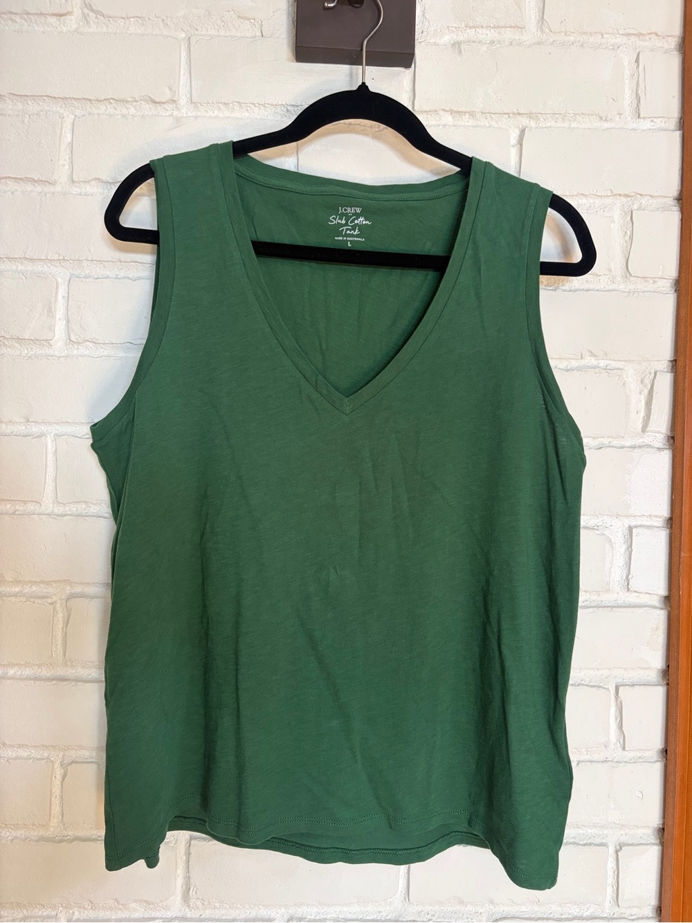 J. Crew Sleeveless V-Neck Tank in Forest Green